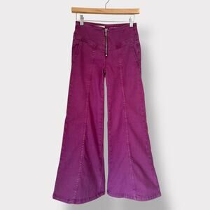 Pilcro by anthropologie high rise wide leg capri purple 25